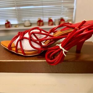 Elegant Red Strappy Heels